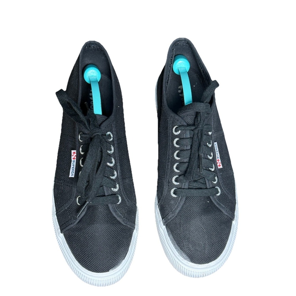 Superga‎ Cotu Classic Black Sneakers Low Top Lace Up Men's 8 Women's 9.5 EUC
